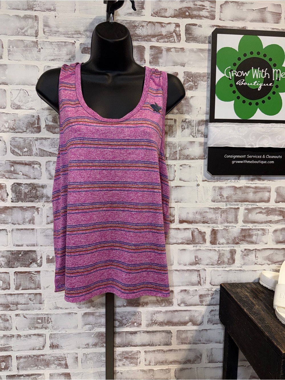 Rabbit Purple Striped Tank Top - women’s XL